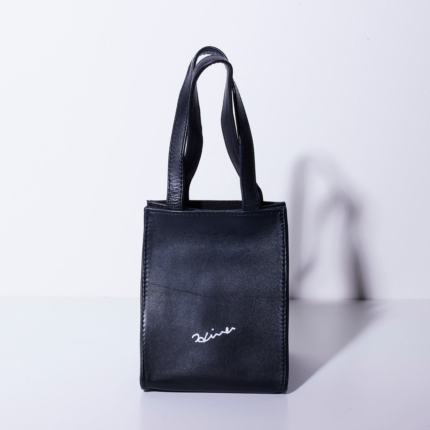 Sheepskin BOX BAG <MESSY BABY> Black/White
