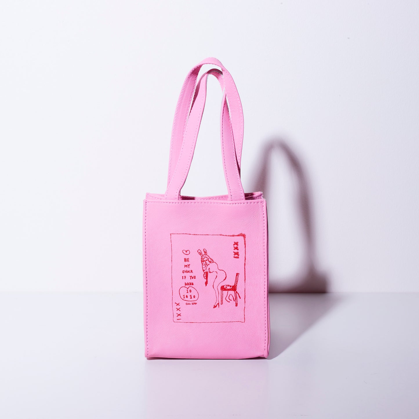 Sheepskin BOX BAG <BE MY CHAIR> Pink/Red