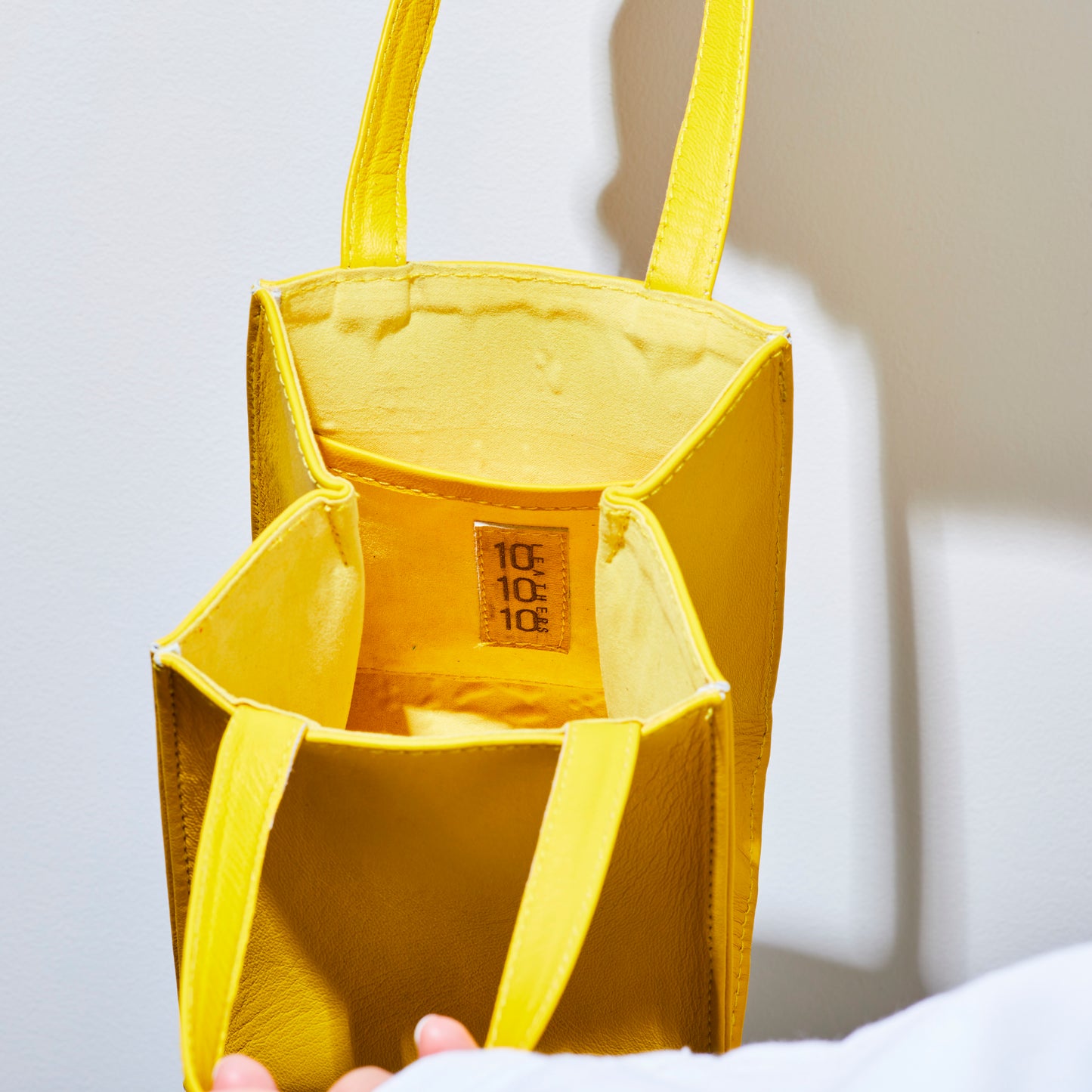 Sheepskin BOX BAG square - Yellow -