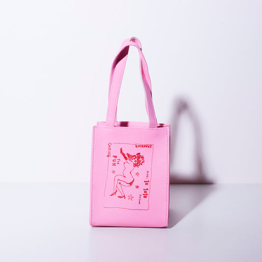 Sheepskin BOX BAG square <FOR FUN> Pink/Red