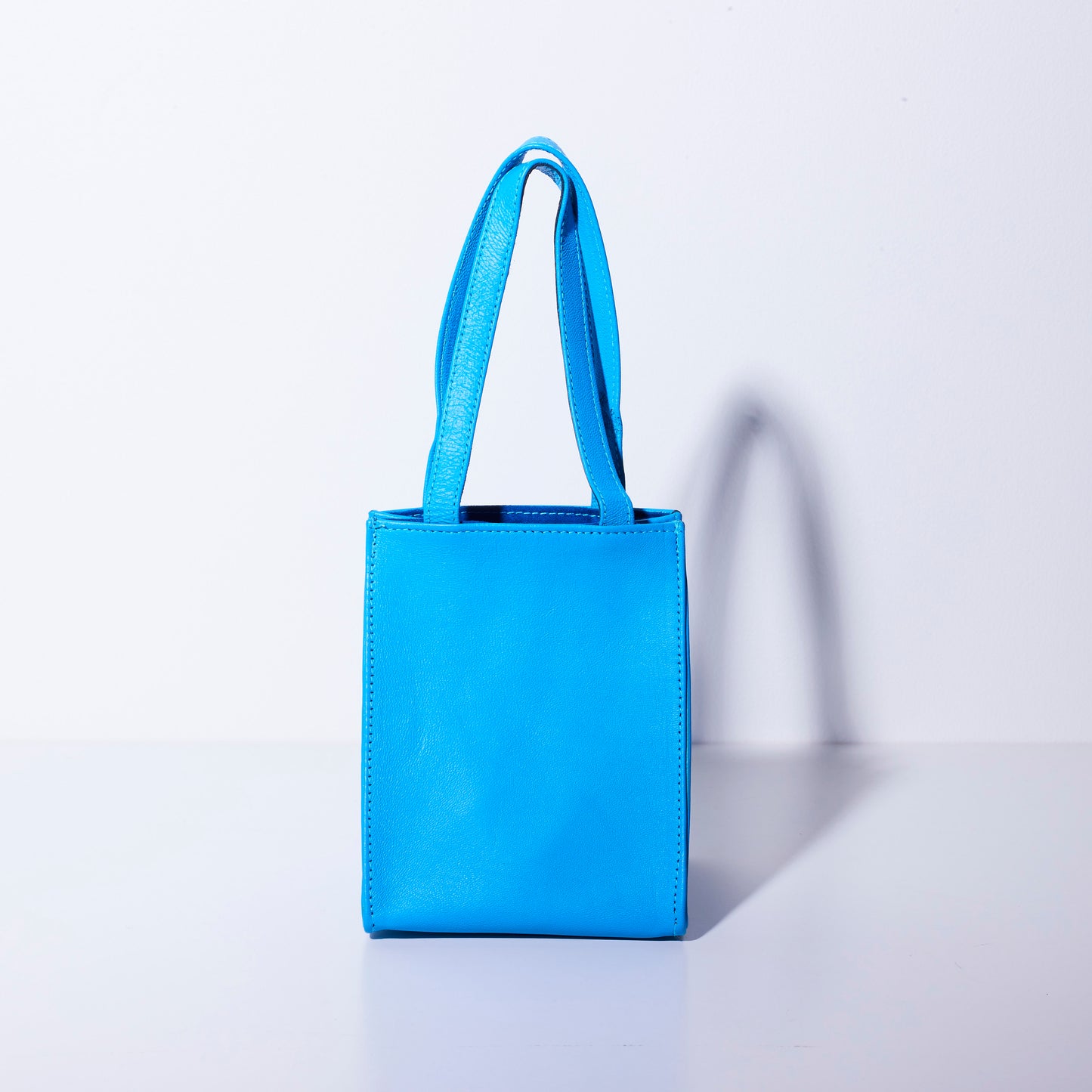 Sheepskin BOX BAG square - Blue -