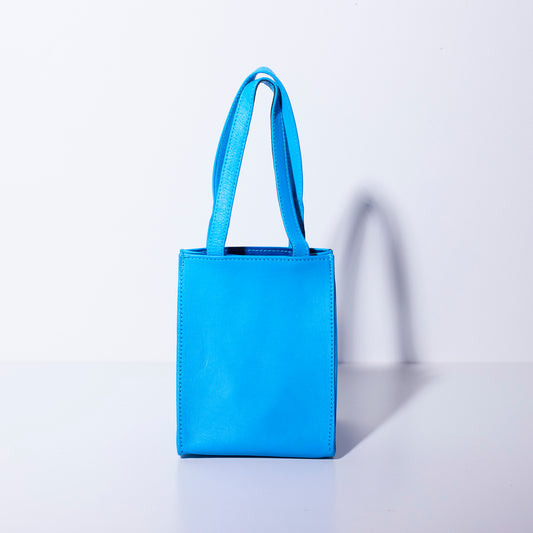 Sheepskin BOX BAG square - Blue -