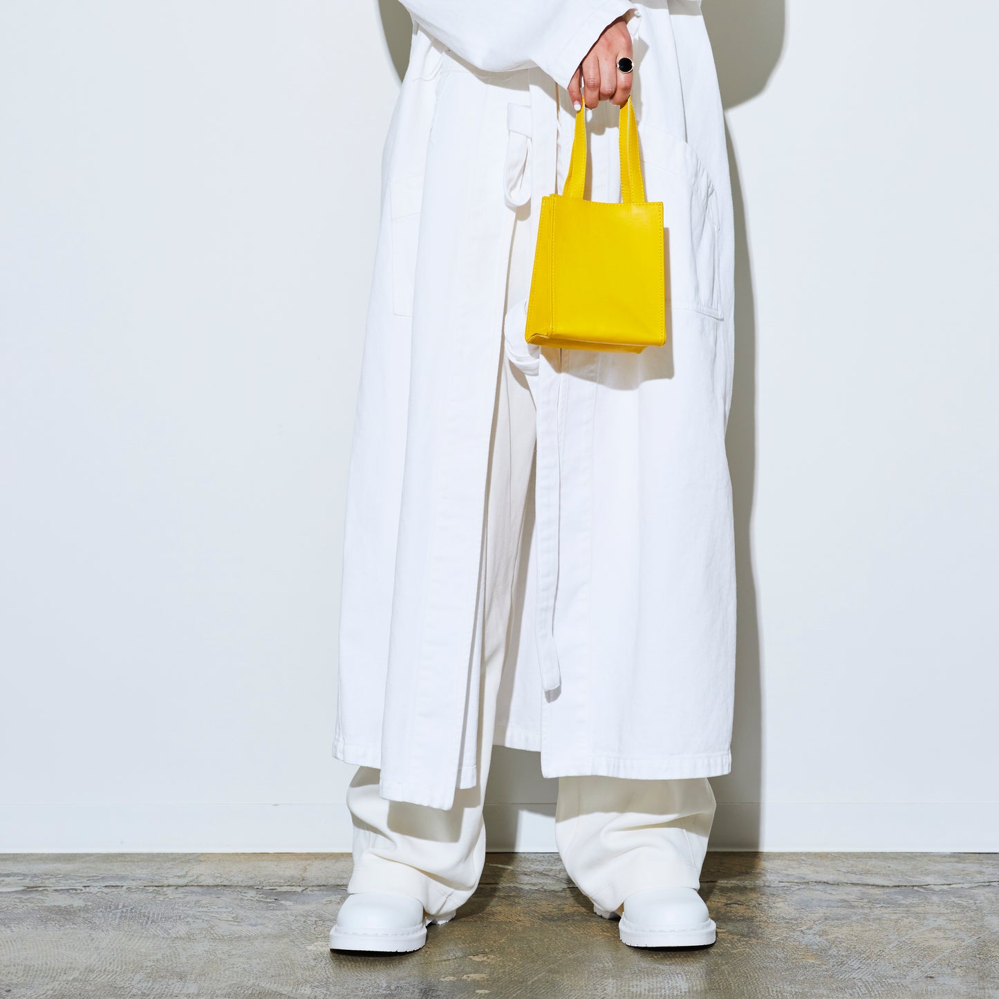 Sheepskin BOX BAG square - Yellow -