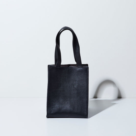 Sheepskin BOX BAG square - Black -
